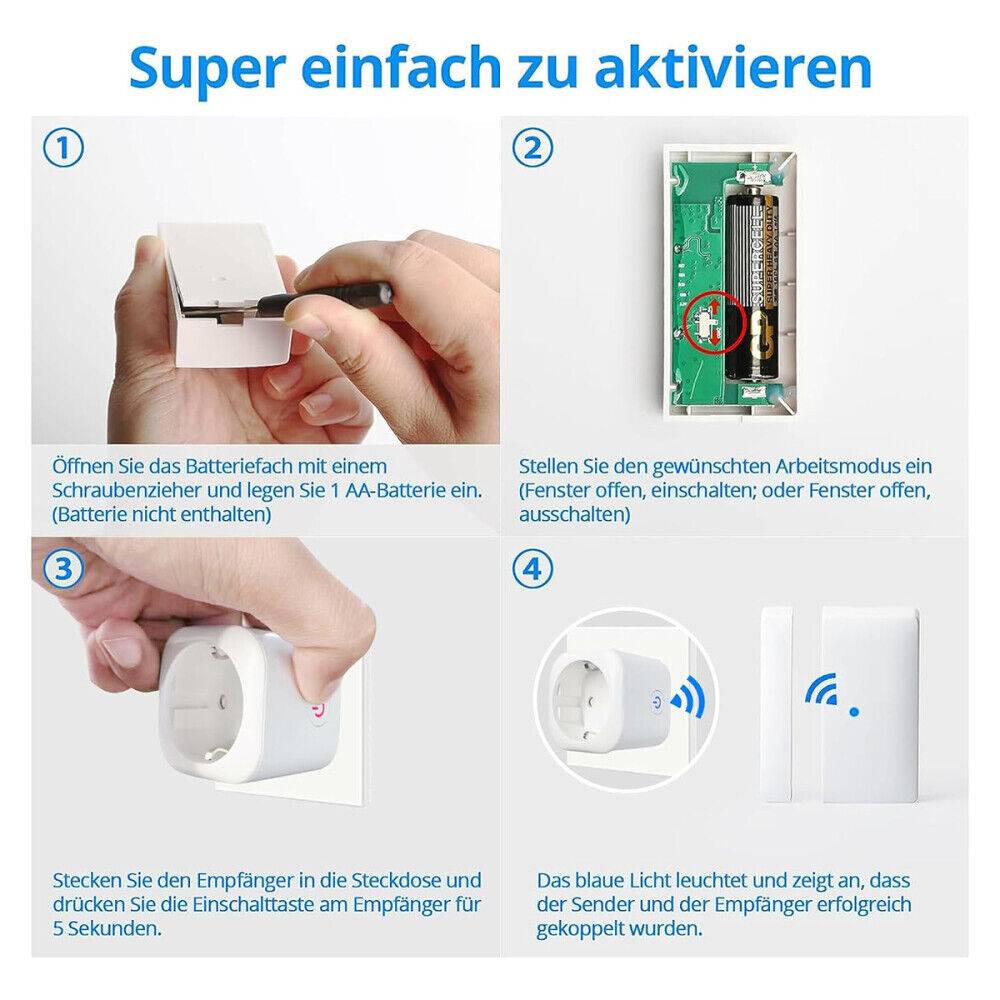 bettershop-1 Fensterkontaktschalter Für Dunstabzugshaube Funk Abluftsteuerung Ofen Kamin DHL Wochenangebot