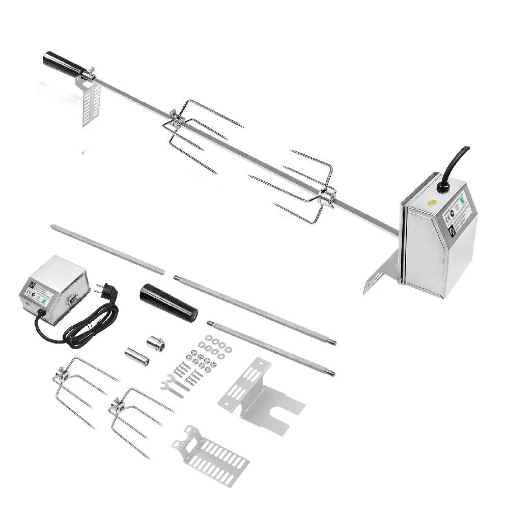 ming_may_trading 117cm BBQ Drehspieß Grillspieß mit Motor für Rotisserie Gasgrill Edelstahl Beste