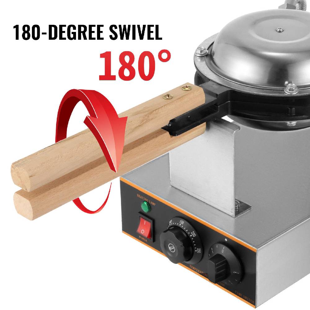 firstkidkin VEVOR Bubble Waffle Maker Eierwaffel 1400W Waffeleisen 0 - 300°C Temperatur Im Verkauf