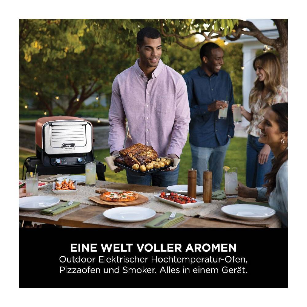 deltatecc-home Ninja Woodfire OO101EU Elektrischer Outdoor Ofen Pizzaofen Smoker 2400 Watt zollfrei