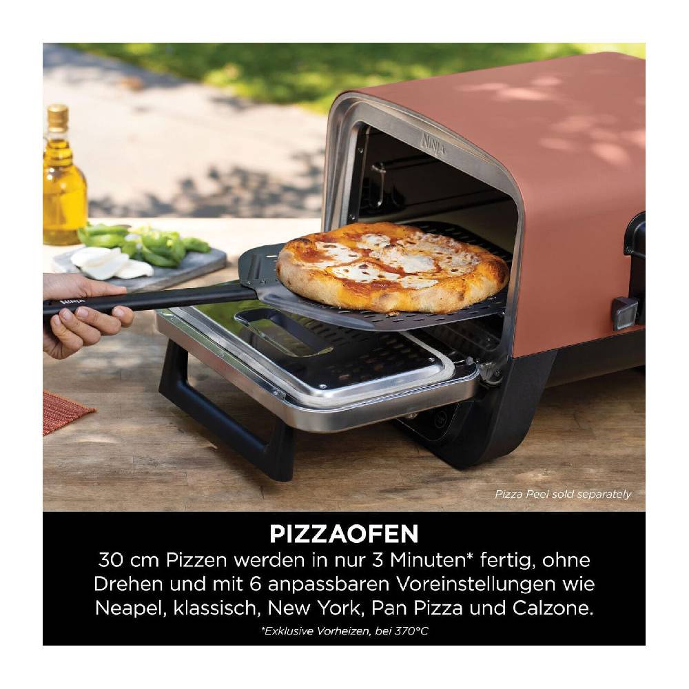 deltatecc-home Ninja Woodfire OO101EU Elektrischer Outdoor Ofen Pizzaofen Smoker 2400 Watt zollfrei
