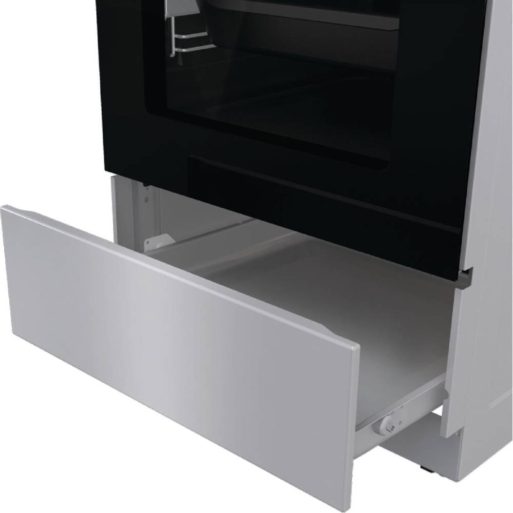 aruh_vertrieb Gorenje 50cm Standherd Elektro Backofen Kochfeld 1fach Teleskopauszug 70L Silber Verkauf