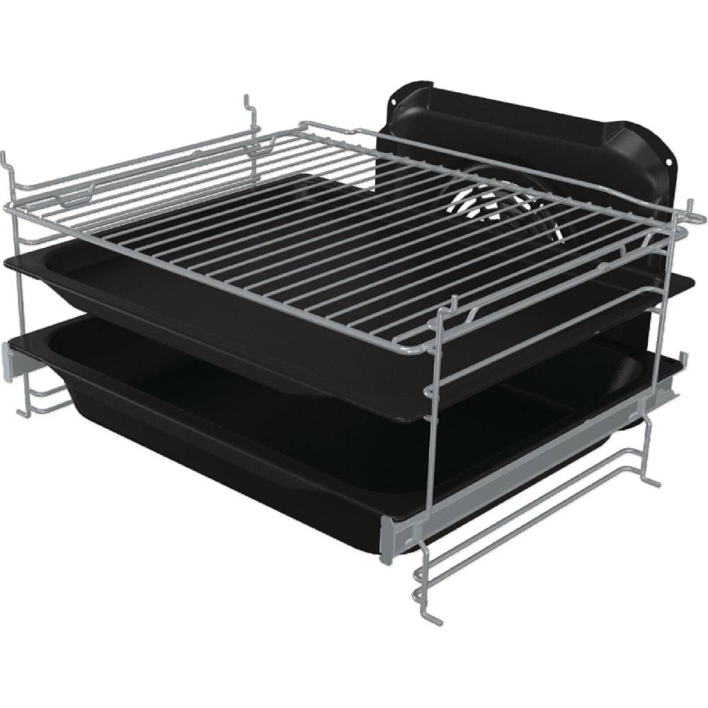 aruh_vertrieb Gorenje 50cm Standherd Elektro Backofen Kochfeld 1fach Teleskopauszug 70L Silber Verkauf