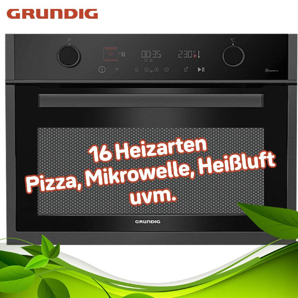 aruh_vertrieb Kompakt Backofen m. Mikrowelle Multifunktion Heißluft Grill Pizza Einbau Display