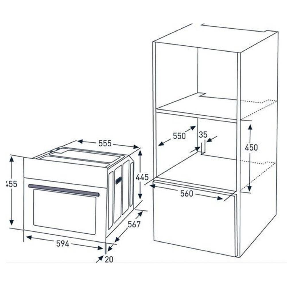 aruh_vertrieb Kompakt Backofen m. Mikrowelle Multifunktion Heißluft Grill Pizza Einbau Display Fabrikverkauf