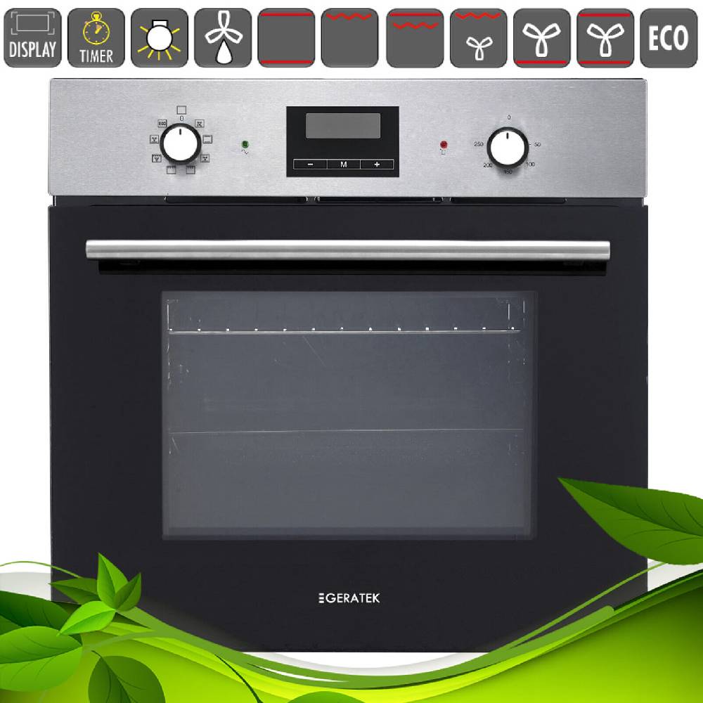 aruh_vertrieb Backofen Herd Autark Einbau Elektro Edelstahl Umluft Grill Display 8 Funktionen
