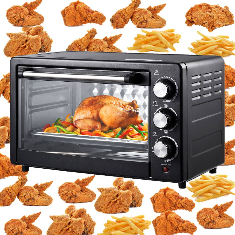 levsay 3in1 Minibackofen Kleiner Backofen 22 Liter Pizzaofen Minibackofen 1300 Watt