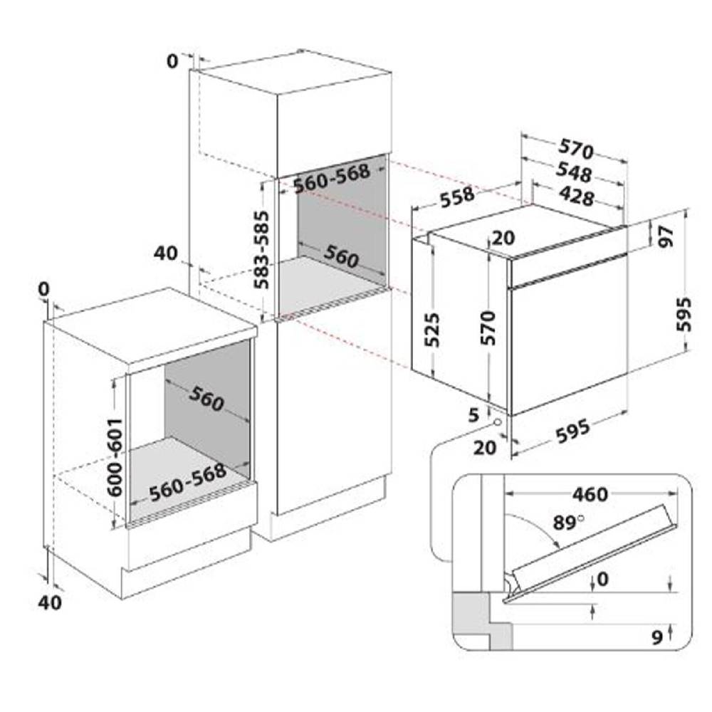aruh_vertrieb Indesit Einbau Backofen Edelstahl Automatikprogramm Autark Timer Schukostecker Black Friday