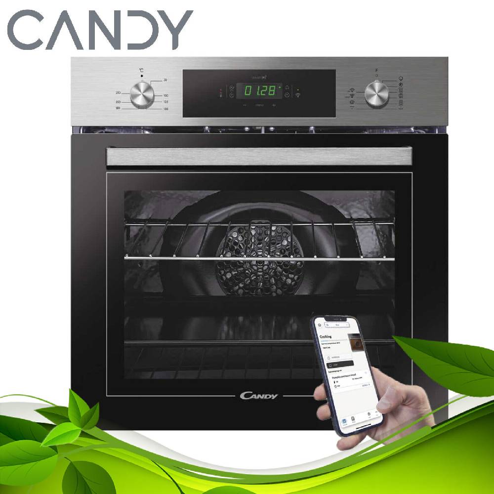 aruh_vertrieb Candy Backofen Herd Einbau Autark Edelstahl WIFI Elektro Umluft Grill Display