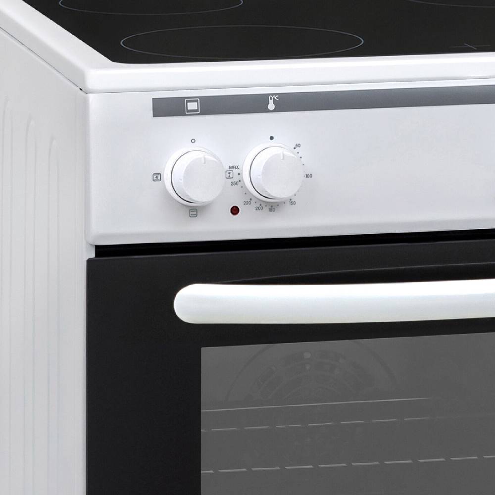 aruh_vertrieb Standherd 60cm Elektro Backofen Glaskeramik Kochfeld Umluft freistehend Weiß Lagerräumung
