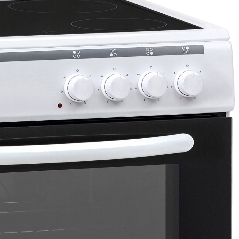 aruh_vertrieb Standherd 60cm Elektro Backofen Glaskeramik Kochfeld Umluft freistehend Weiß Lagerräumung