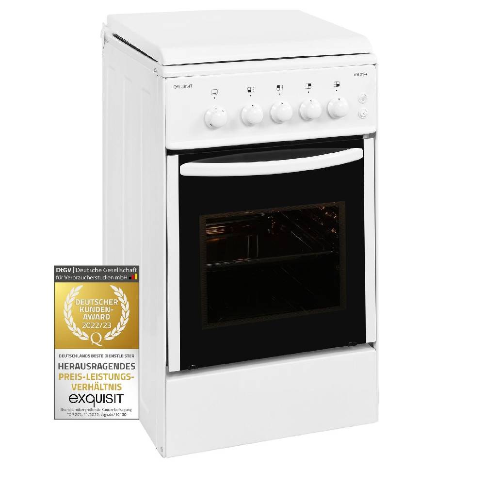 Exquisit Direkt Exquisit Gasherd TF 6 GT-4 | Gas-Standherd | Gaskochfeld | 49 l Gas-Garraum