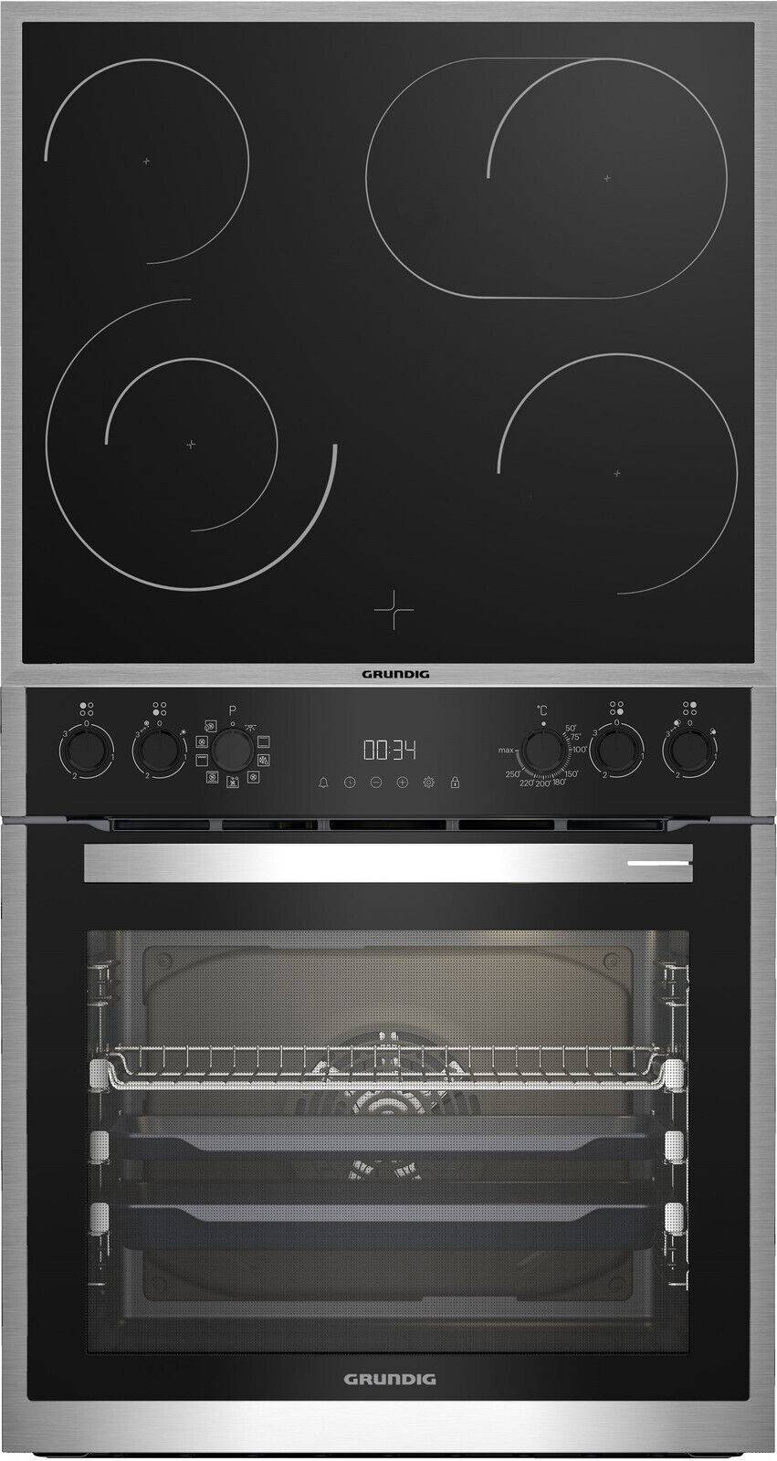 saturn GRUNDIG GEHM19310B, Einbauherdset (Glaskeramik, A+, 72 l)