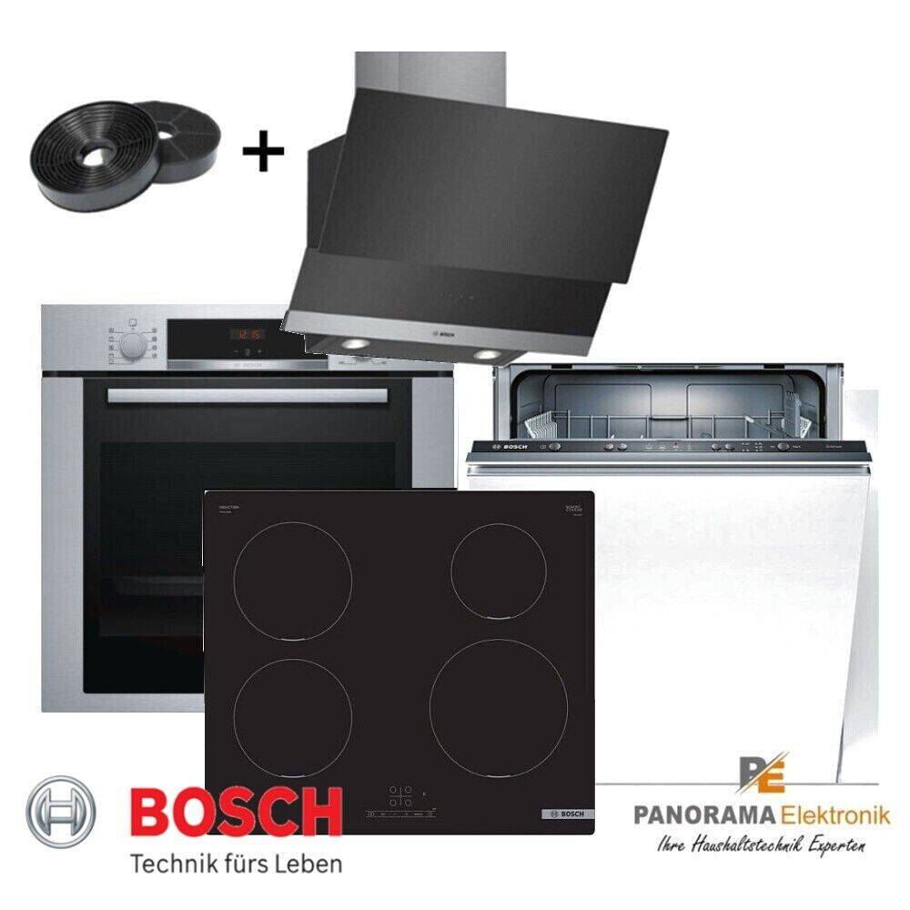 Panorama-Elektronik Bosch Sparset Autark Herdset Induktion + Spülmaschine + Dunstabzugshaube +Filter