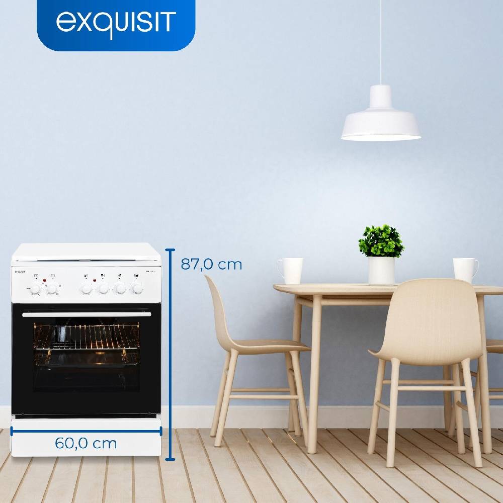 Exquisit Direkt Exquisit Elektro-Standherd EH 10.6-4 | Ober-/ Unterhitze | Blitzkochplatte Fabrikverkauf