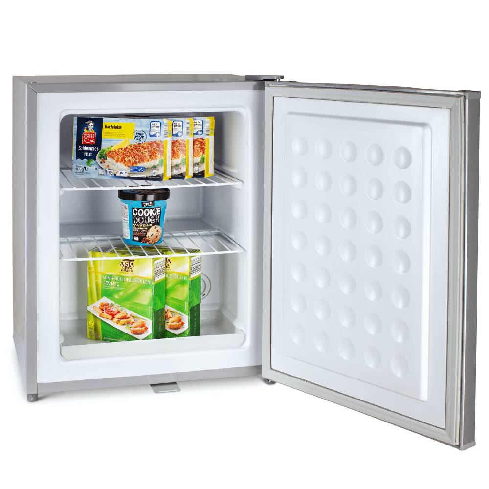 STILLSTERN Outletshop B-Ware Mini-Gefrierschrank, Schloss E 42L, 4-Sterne, Leise, Gefrierbox, Silber Limitierter Zeitrabatt
