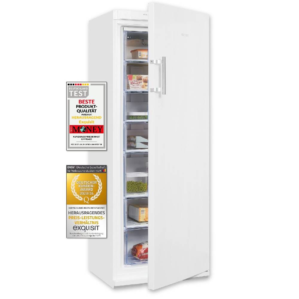 Exquisit Direkt Exquisit Gefrierschrank GS27-H-280E weiss | Nutzinhalt: 232 L | 7 Schubladen