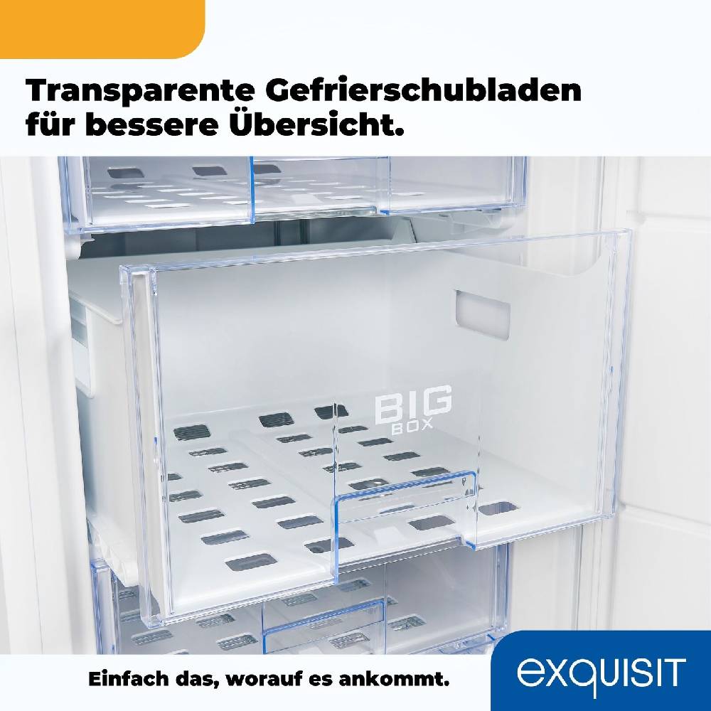 Exquisit Direkt Exquisit Gefrierschrank GS27-H-280E weiss | Nutzinhalt: 232 L | 7 Schubladen Exklusivangebot