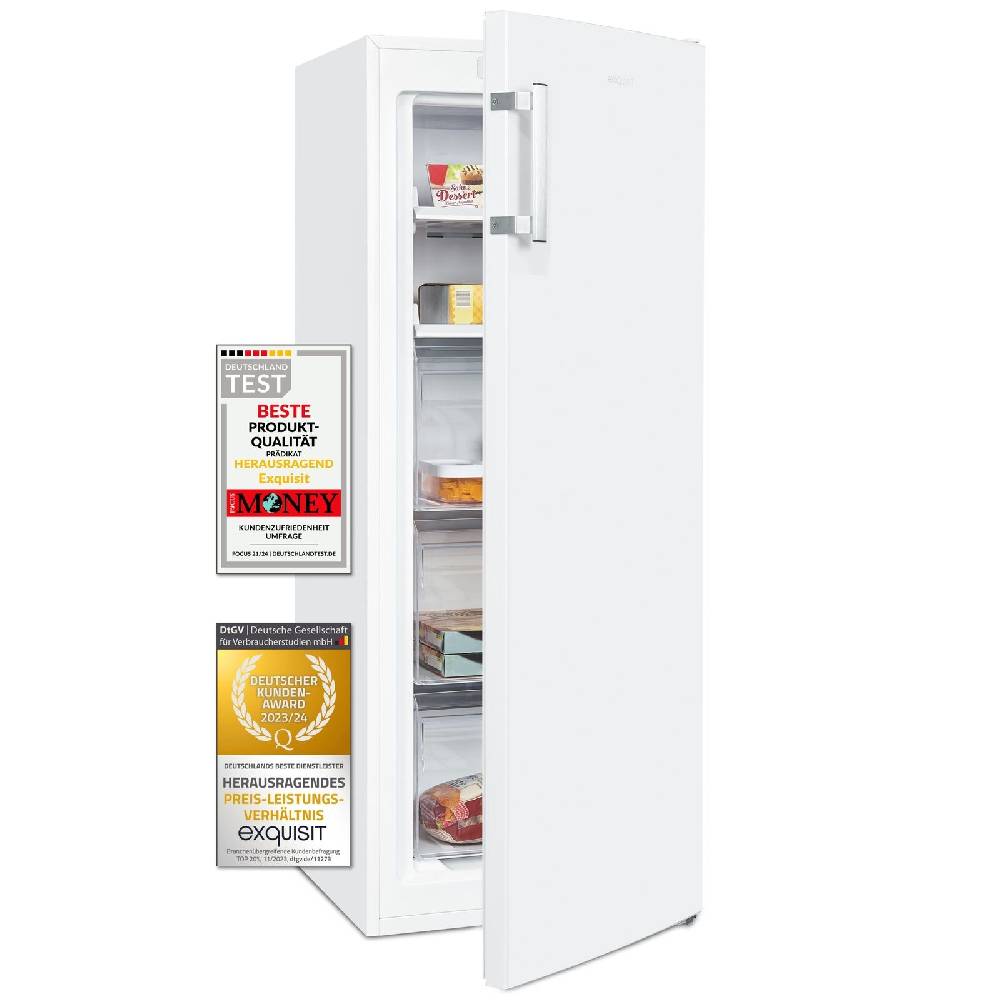 Exquisit Direkt Exquisit Gefrierschrank GS5231-NF-H-040D weiß | 161 l Nutzinhalt | NoFrost | LED