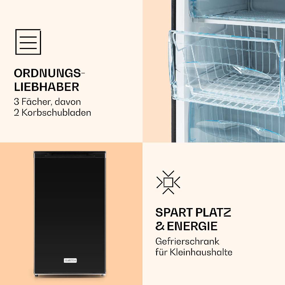klarstein.deutschland Gefriertruhe Gefrierschrank Tiefkühltruhe 3 Fächer Freistehend 69 L Schwarz Bis zu 50% Rabatt