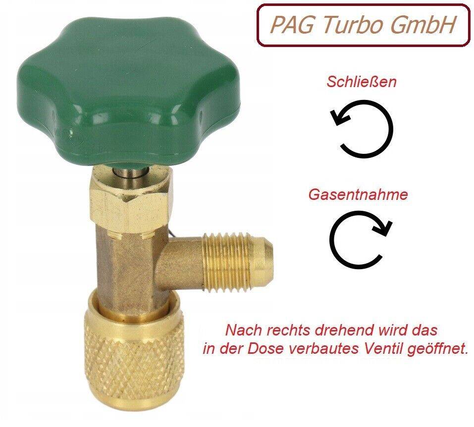 PAG Turbo GmbH Heniotech Kältemittel R290 - 370G / 750ml Propan Einwegdose optional Eckventil Bis zu 60% Rabatt