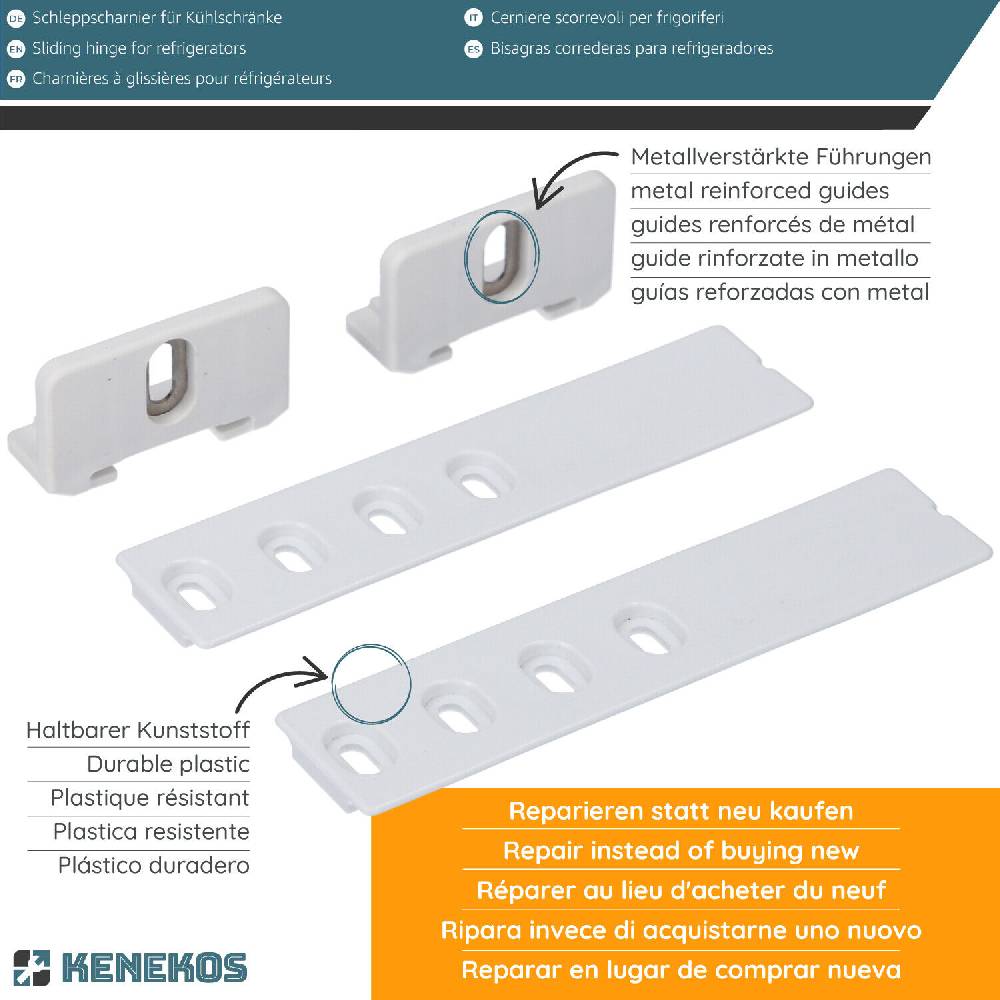 kenekos 2 x Universal Schleppscharnier Gleit Schiene Mitnehmer Kühlschrank wie 9086322 50% Rabatt mit kostenlosem Versand