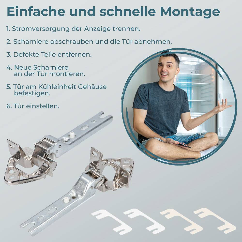 kenekos 2 x Scharnier Türscharnier Kühlschrank für 268698 00268698 Bosch Siemens Neff Begrenzt auf 3 Tage