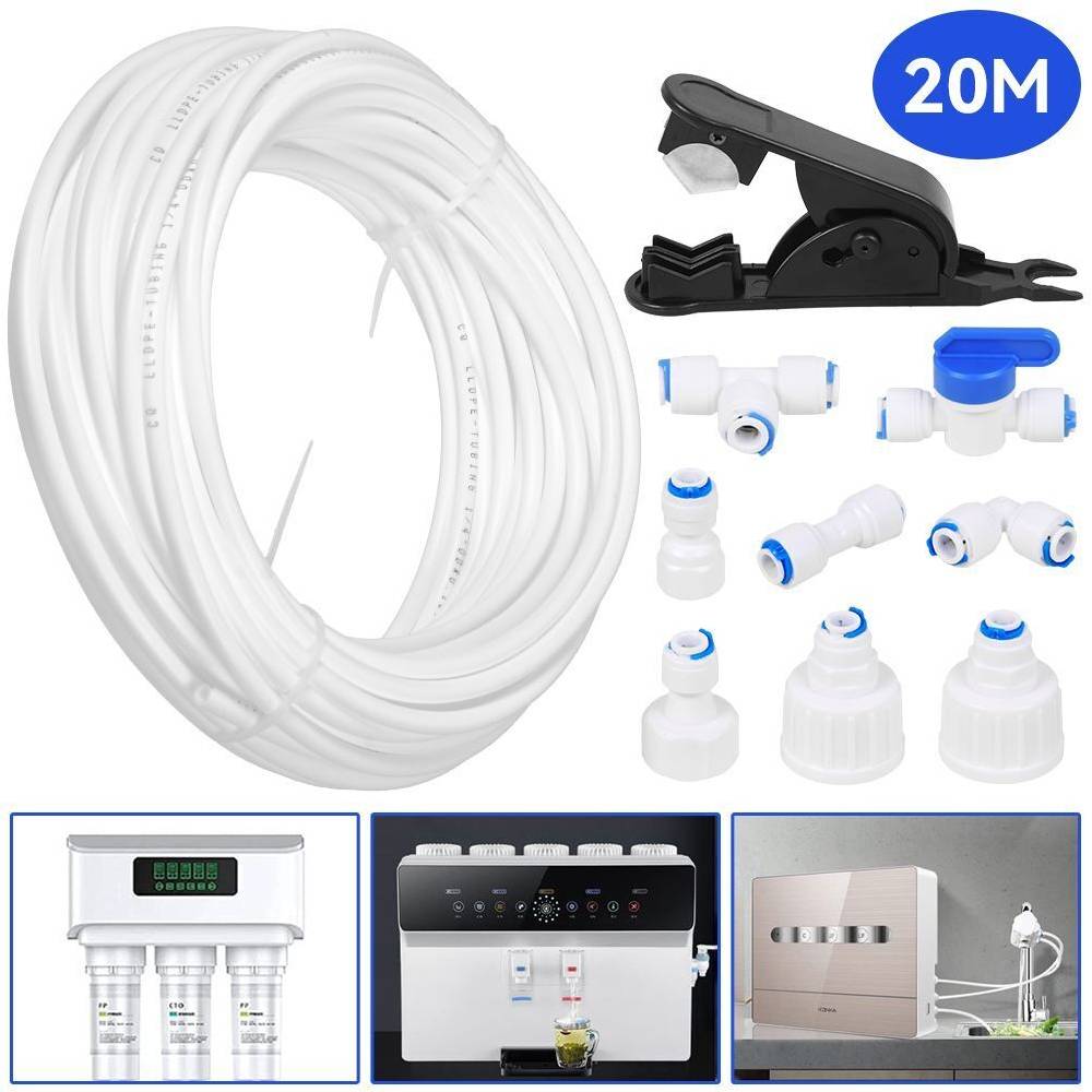 enjoygifts520 20m Wasserschlauch 1/4" Wasserzulaufleitung Set Anschluss-Set für Kühlschrank DE Outlet