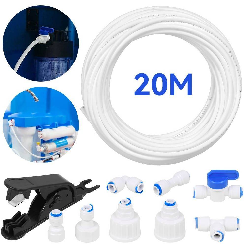 enjoygifts520 20m Wasserschlauch 1/4" Wasserzulaufleitung Set Anschluss-Set für Kühlschrank DE Outlet