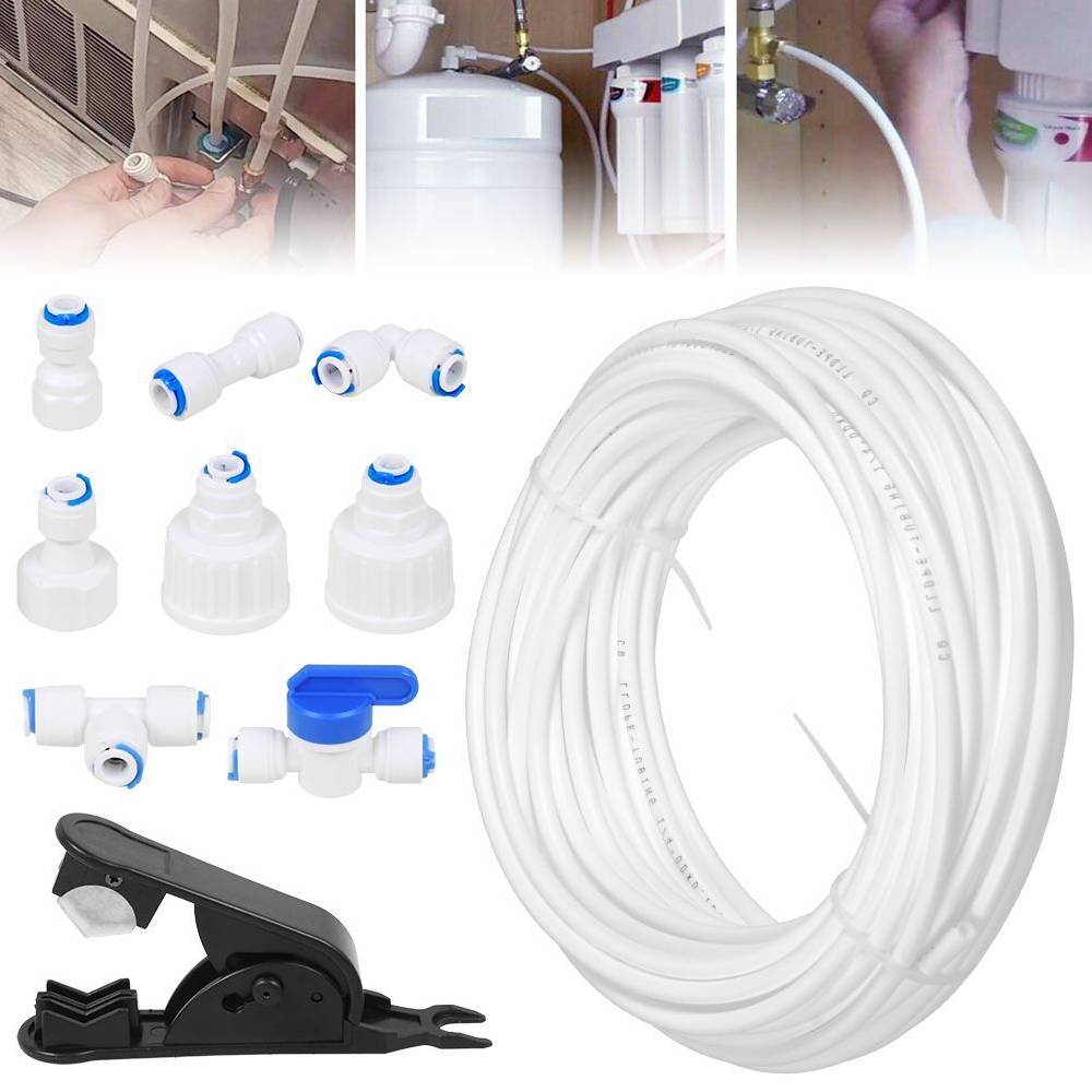 enjoygifts520 20m Wasserschlauch 1/4" Wasserzulaufleitung Set Anschluss-Set für Kühlschrank DE Outlet