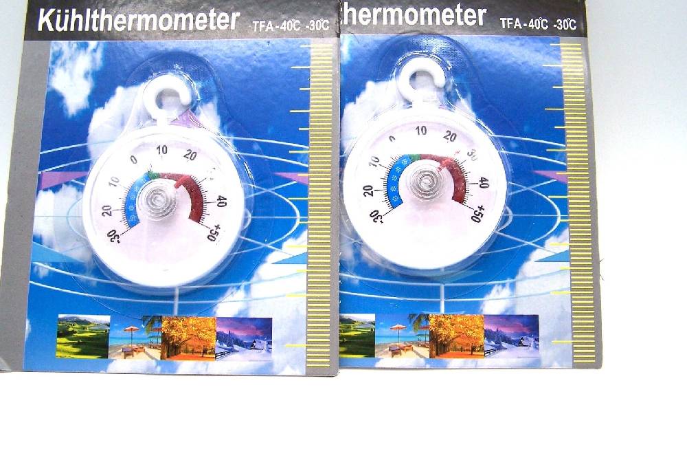 kleinteileLeutner Kühlschrank - Tiefkühlschrank - Thermometer, 2 Stück zum hängen rund Kunststoff Rabatt