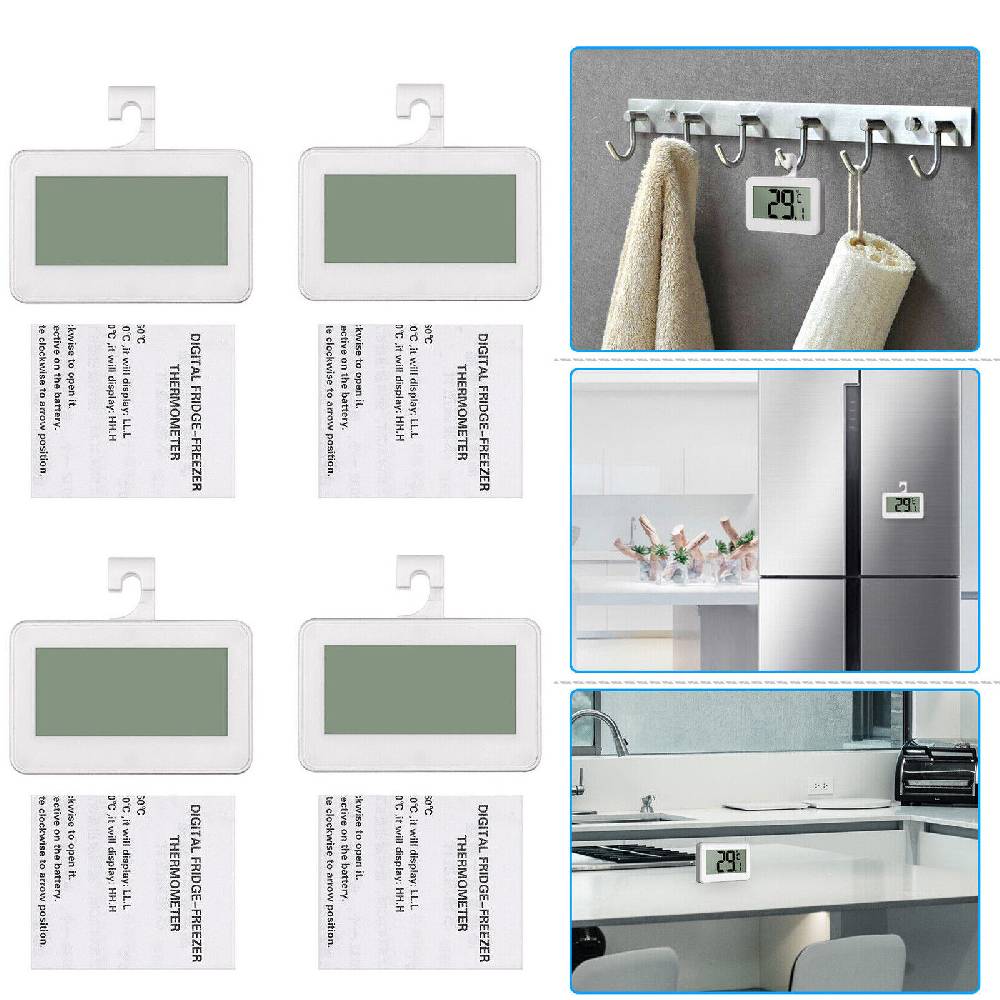 bhshop 4x Kit Digital Kühlschrank Thermometer Wasserdicht Gefrierschrank Thermometer Exklusivangebot
