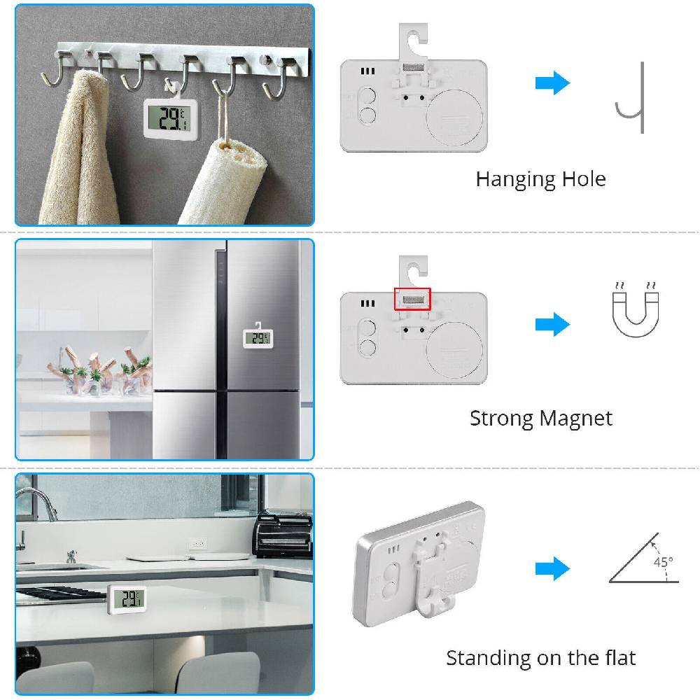 bhshop 4x Kit Digital Kühlschrank Thermometer Wasserdicht Gefrierschrank Thermometer Exklusivangebot