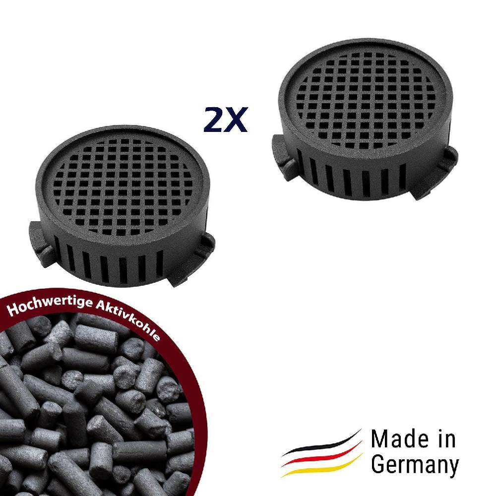Ahutec GmbH 2x Aktivkohlefilter Filter für Liebherr Kühlschrank 9096342 mit Kohlegranulat