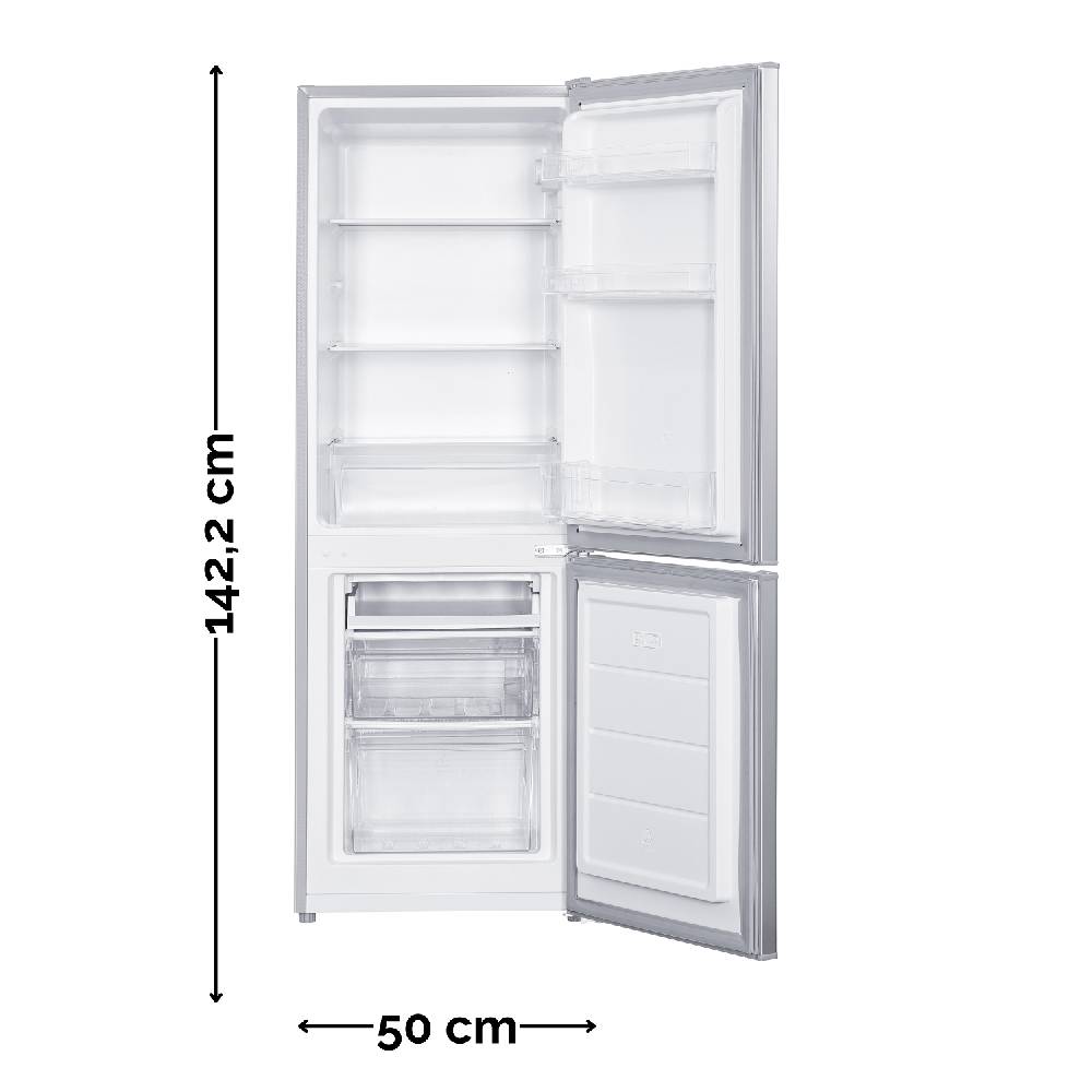 Homebird24 GERATEK Kühl-Gefrierkombination KG1200S, 173 Liter, silber, 4* Gefrierfach Lagerräumung