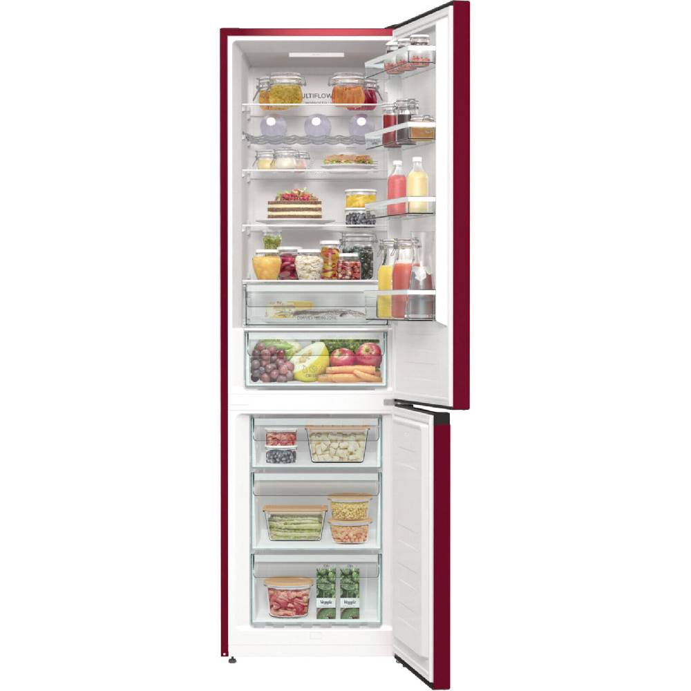 aruh_vertrieb Gorenje Kühl Gefrierkombination NoFrost Plus freistehend Kühlschrank 361L in rot Sonderangebote