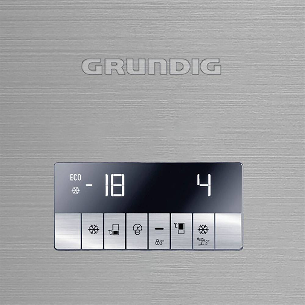 aruh_vertrieb Grundig Kühl Gefrierkombination NoFrost Edelstahl VITAMINZone Display LED 323 L Riesige Ersparnisse