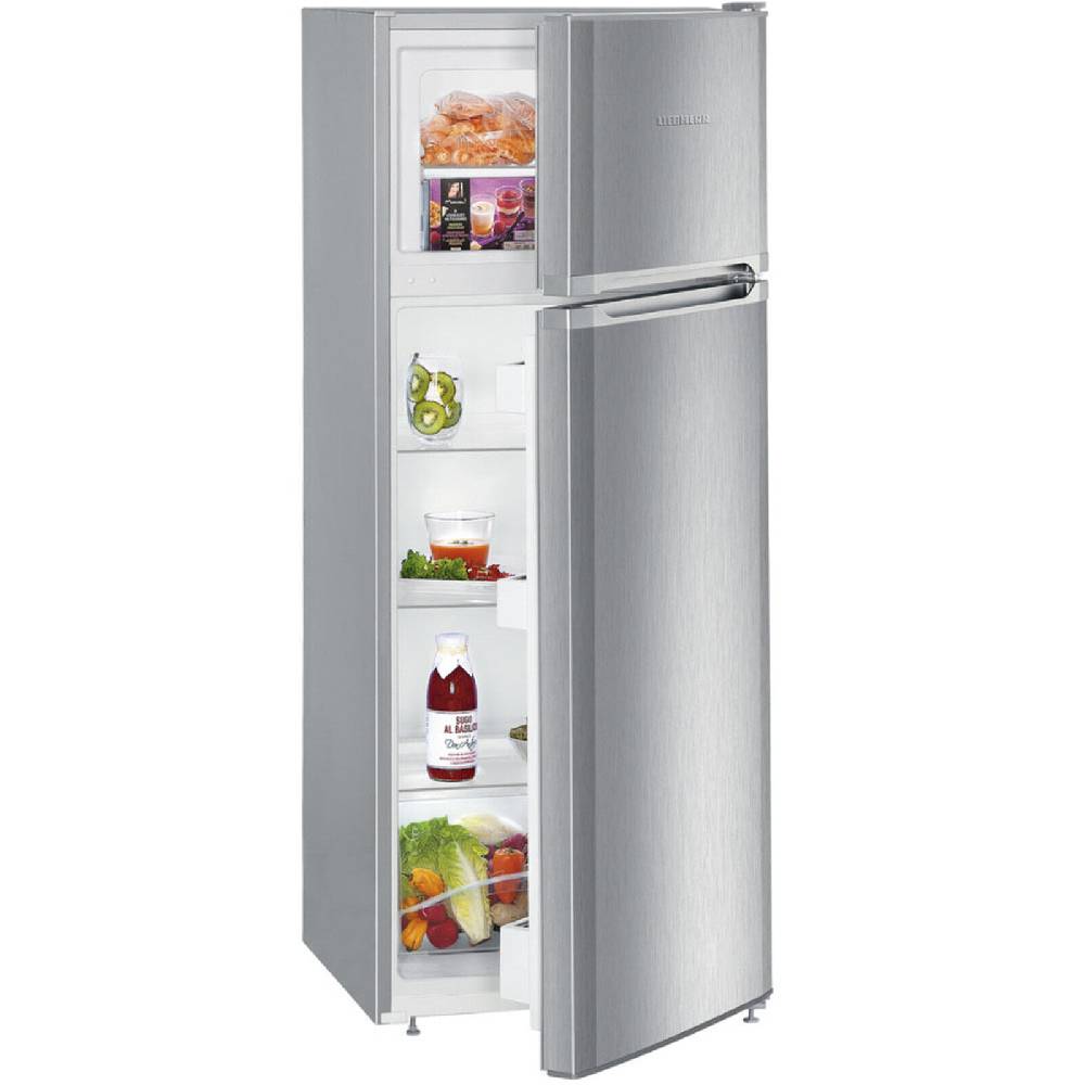 aruh_vertrieb Liebherr Kühl Gefrierkombination Kühlschrank Edelstahl Look LED 140 cm 233 Liter Wochenangebot