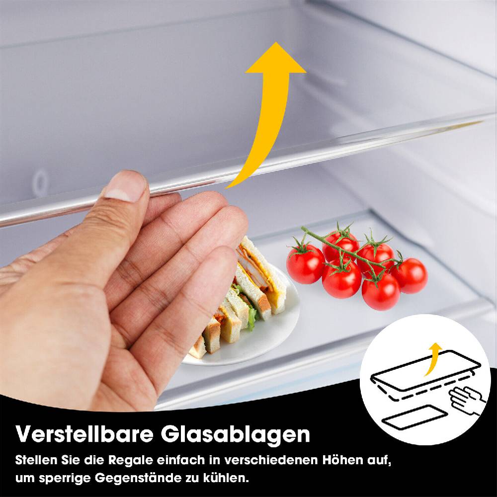 luxeliving_eu Retro Kühl Gefrierkombination freistehend LED Getränke Kühlschrank 72 L Schwarz Begrenzte Freigabe