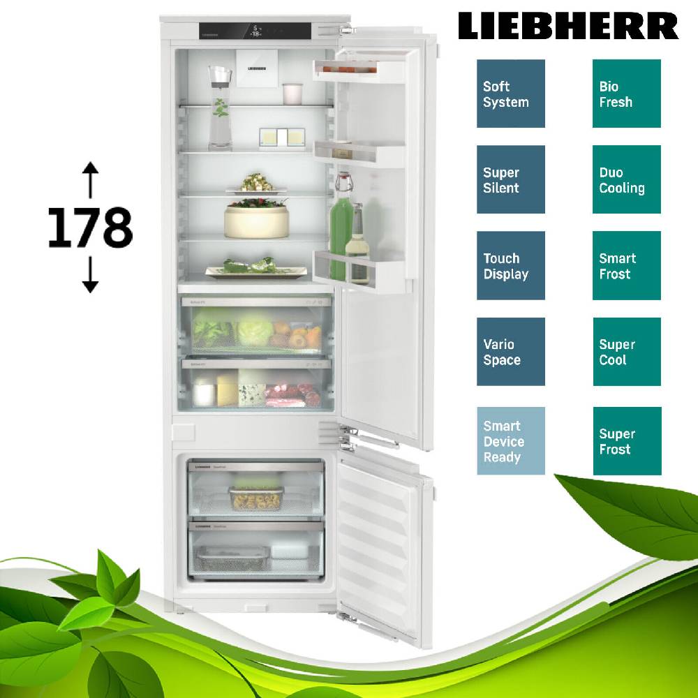 aruh_vertrieb Liebherr Einbau Kühl Gefrierkombination Festtür 178 Nische Smart Frost Display