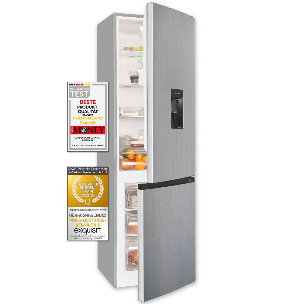 Exquisit Direkt Exquisit Kühl-Gefrierkombination KGC265-70-WS-040E inoxlook | 260 l Nutzinhalt