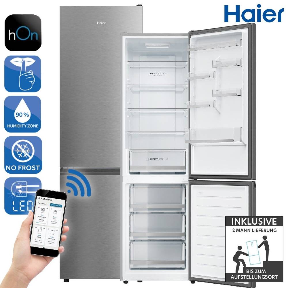 ROTCOM Deutschland Kühl-/Gefrierkombination hOn-App TotalNoFrost HumidityZone Haier HDW1620CNPK 2ML
