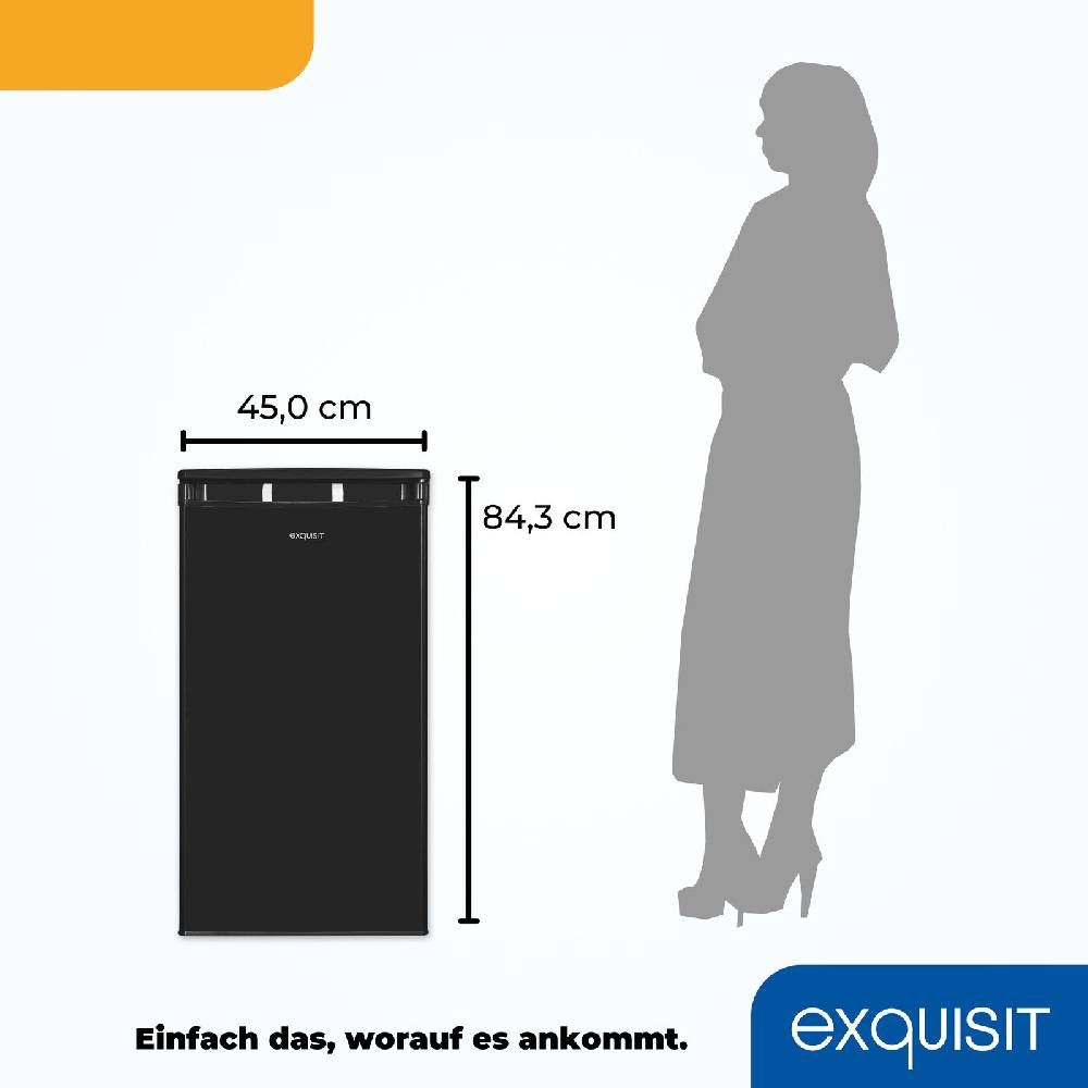 Exquisit Direkt Exquisit Kühlschrank KS585-V-091E schwarz | Nutzinhalt: 75 L | LED | Glasablagen Verkauf
