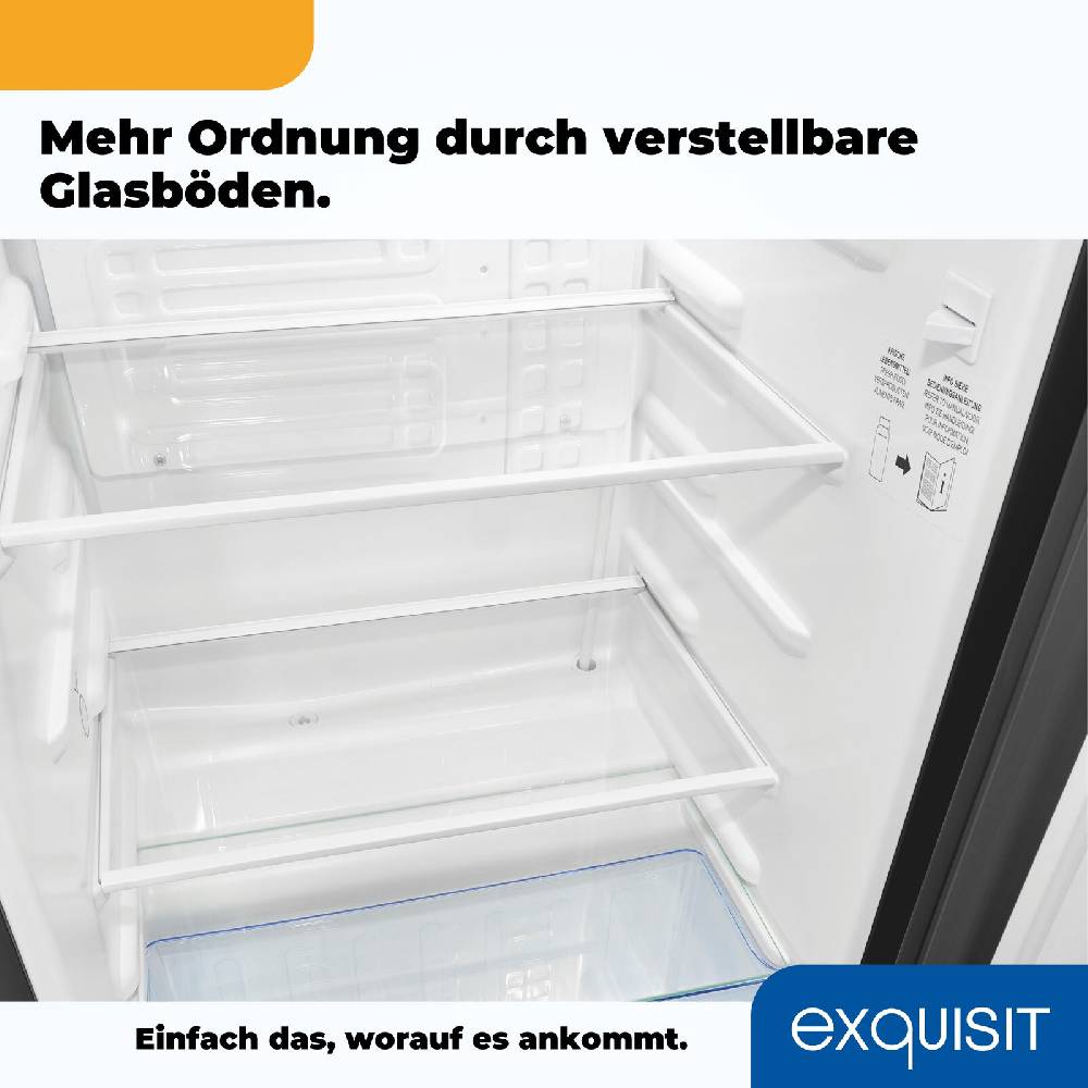 Exquisit Direkt Exquisit Kühlschrank KS585-V-091E schwarz | Nutzinhalt: 75 L | LED | Glasablagen Verkauf