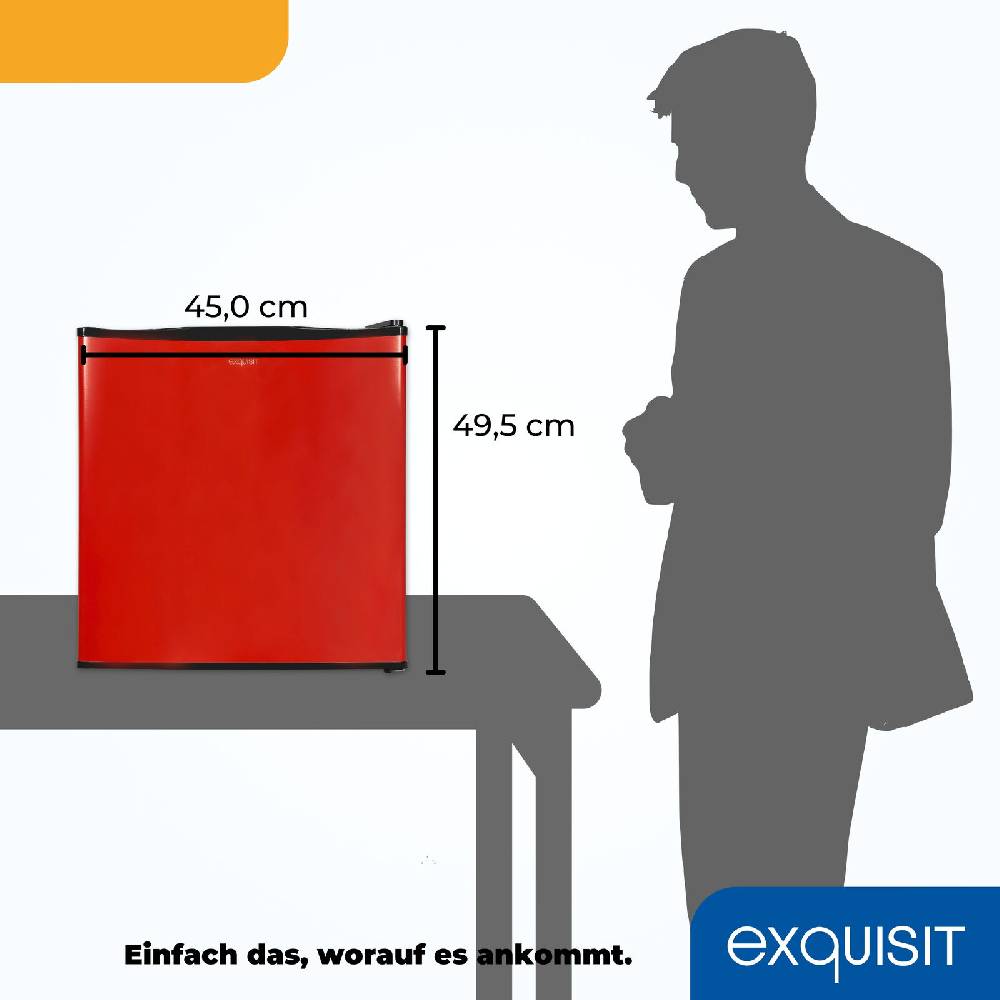 Exquisit Direkt Exquisit Mini-Kühlschrank KB05-V-151F rot | 41 l Nutzinhalt | LED-Beleuchtung Fabrikpreis