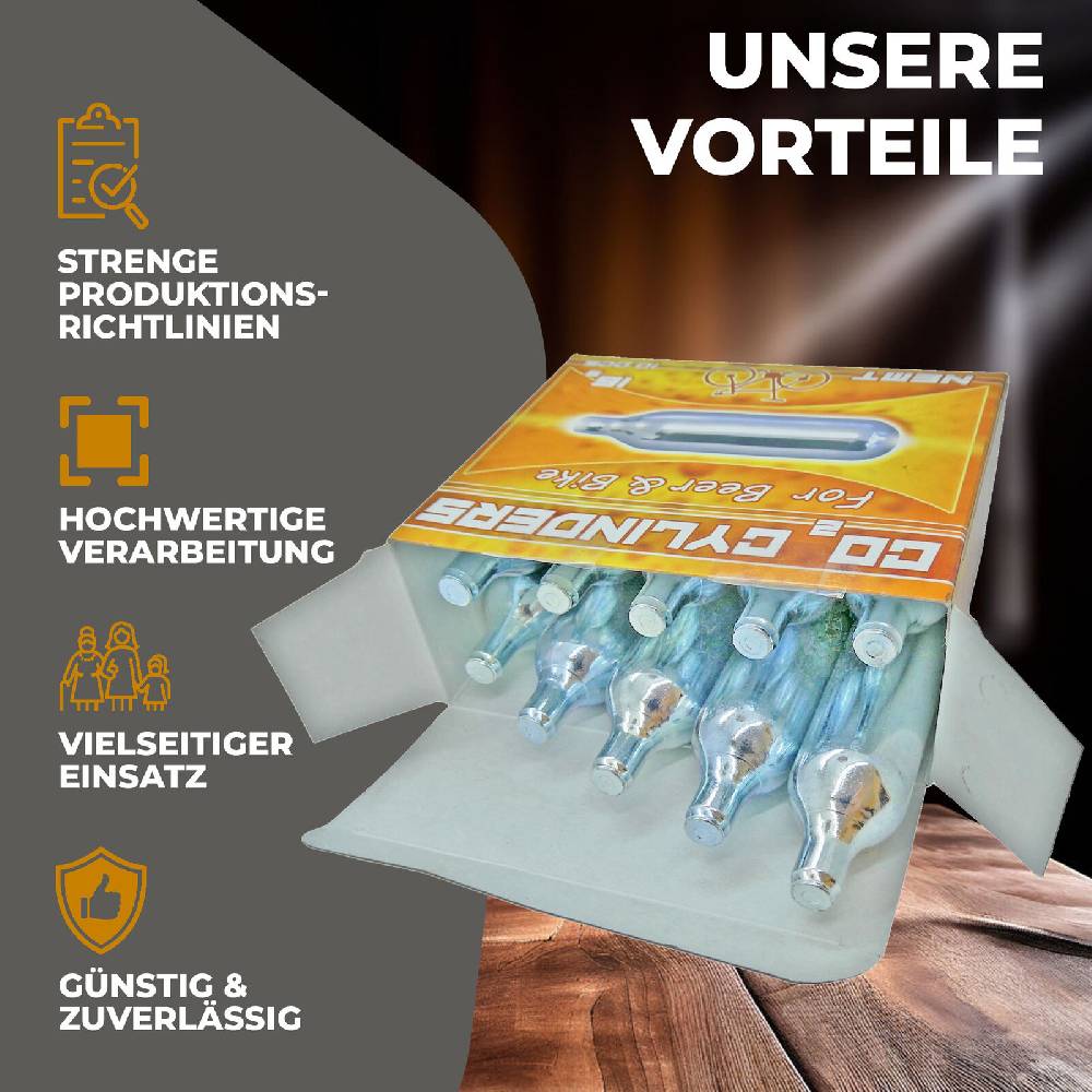 ginas-energy-store 20 x Nemt Bierkapseln Co2 16g Patronen für Biermaxx, Bierzapfanlage NEU Lagerräumung