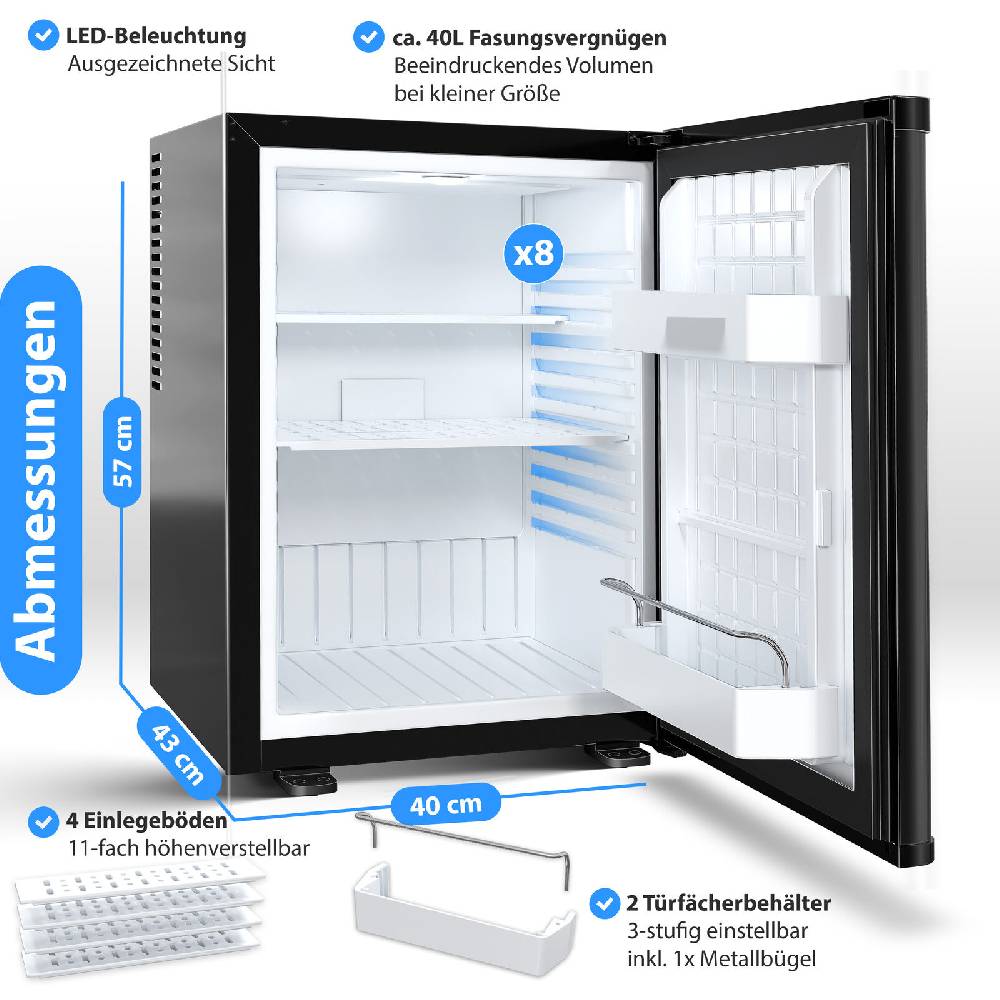 Retourwaren-Shop RETOURE Mini Kühlschrank mit Schloss Minikühlschrank 40L Minibar Hotel Leise Wochenangebot