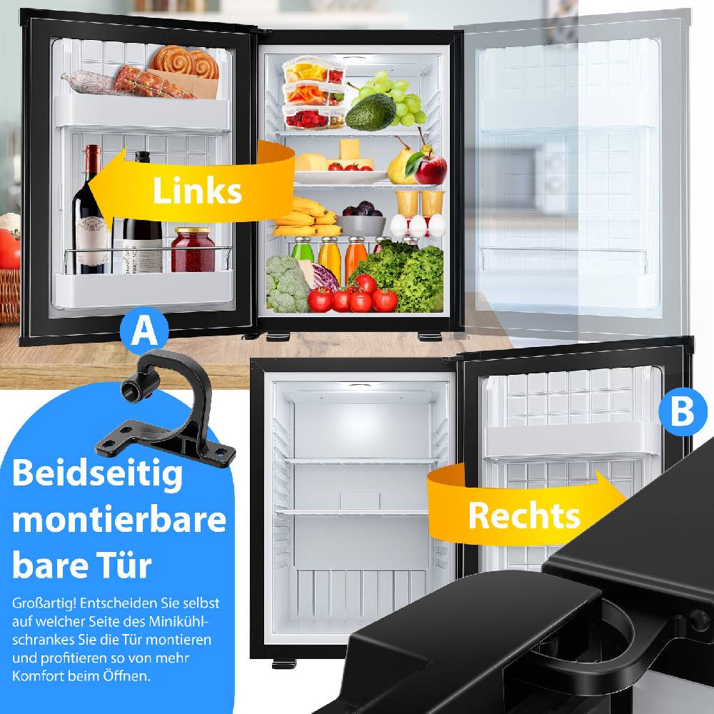 Retourwaren-Shop RETOURE Mini Kühlschrank mit Schloss Minikühlschrank 40L Minibar Hotel Leise JETZT KAUFEN