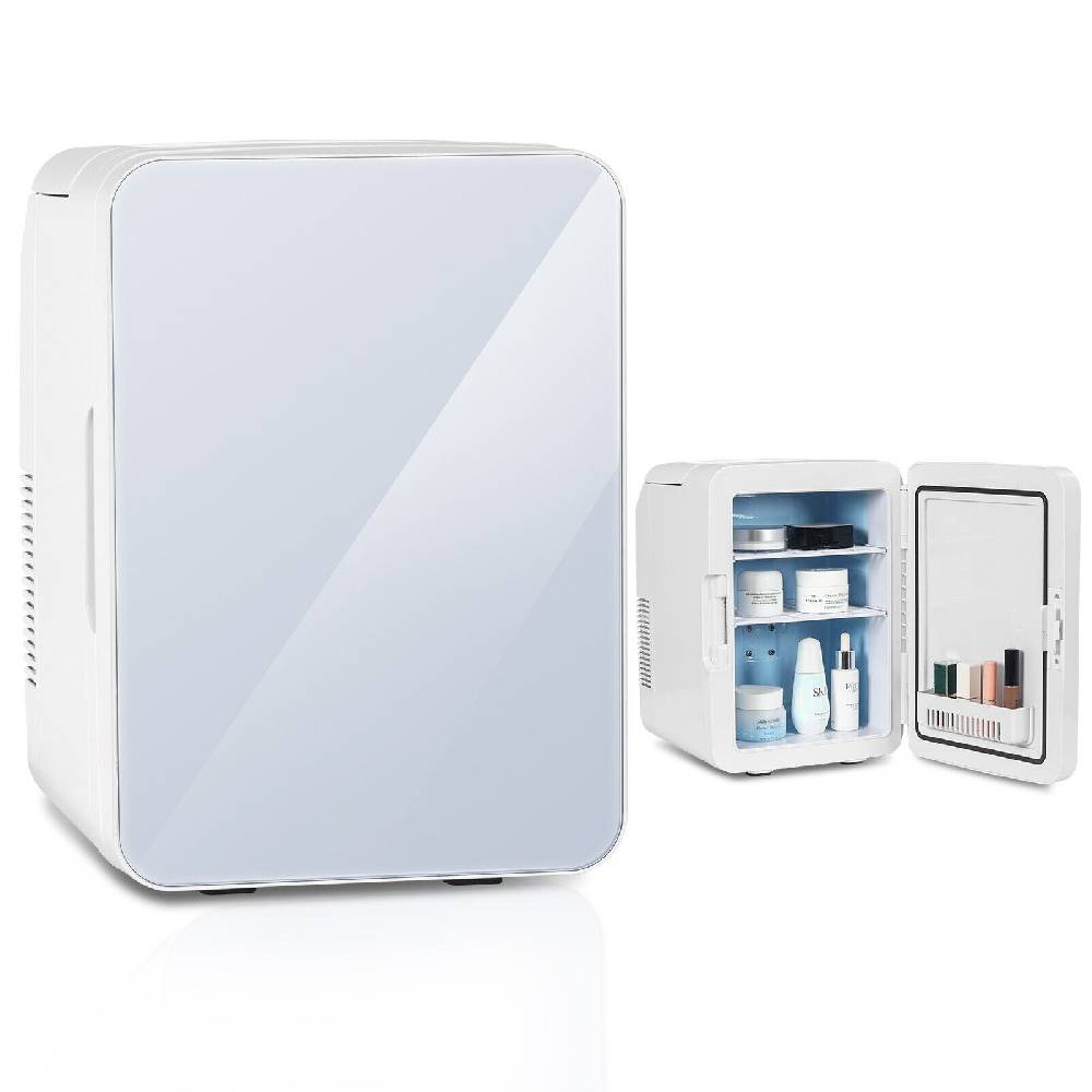 home222garden 10L Mini Kühlschrank Kühlbox Warmhaltebox mit Spiegel 12V 230V Camping Auto Büro