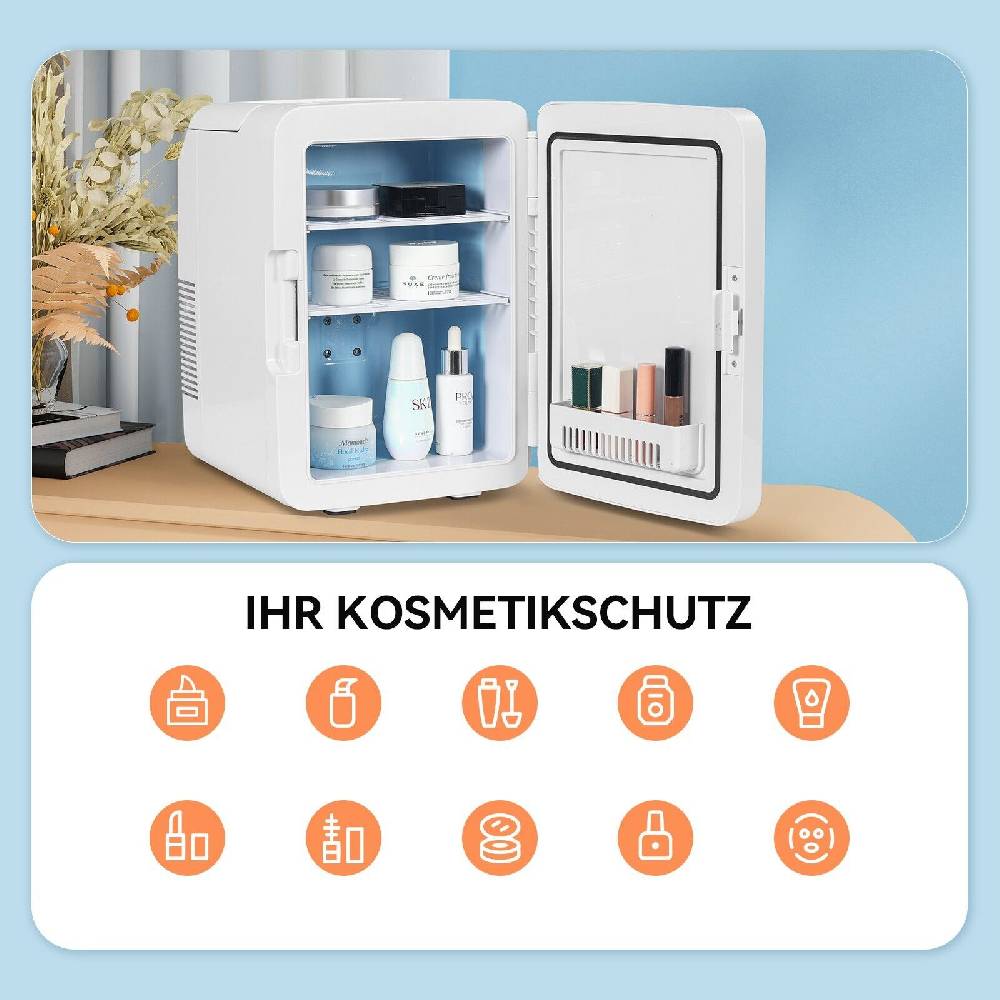 home222garden 10L Mini Kühlschrank Kühlbox Warmhaltebox mit Spiegel 12V 230V Camping Auto Büro Neueste Stile